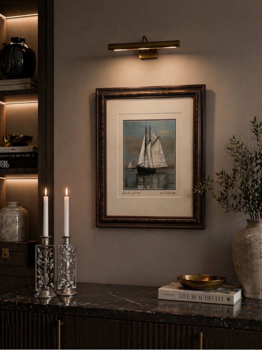 Beautiful framed print, “Reflections, N.S. 1921” by Wallace R. MacAskill
